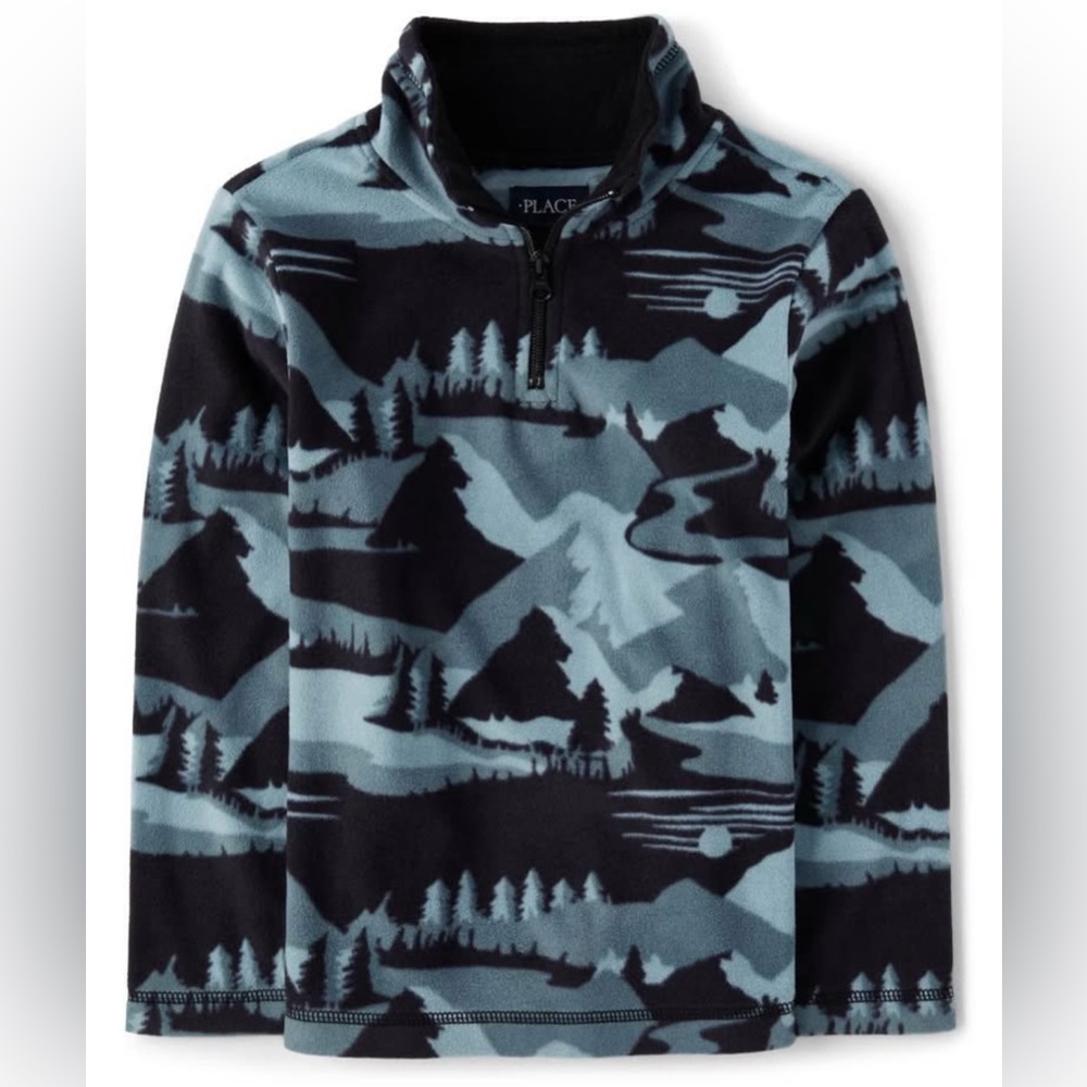 Gray and Black Glacial 3/4 Zip Fleece